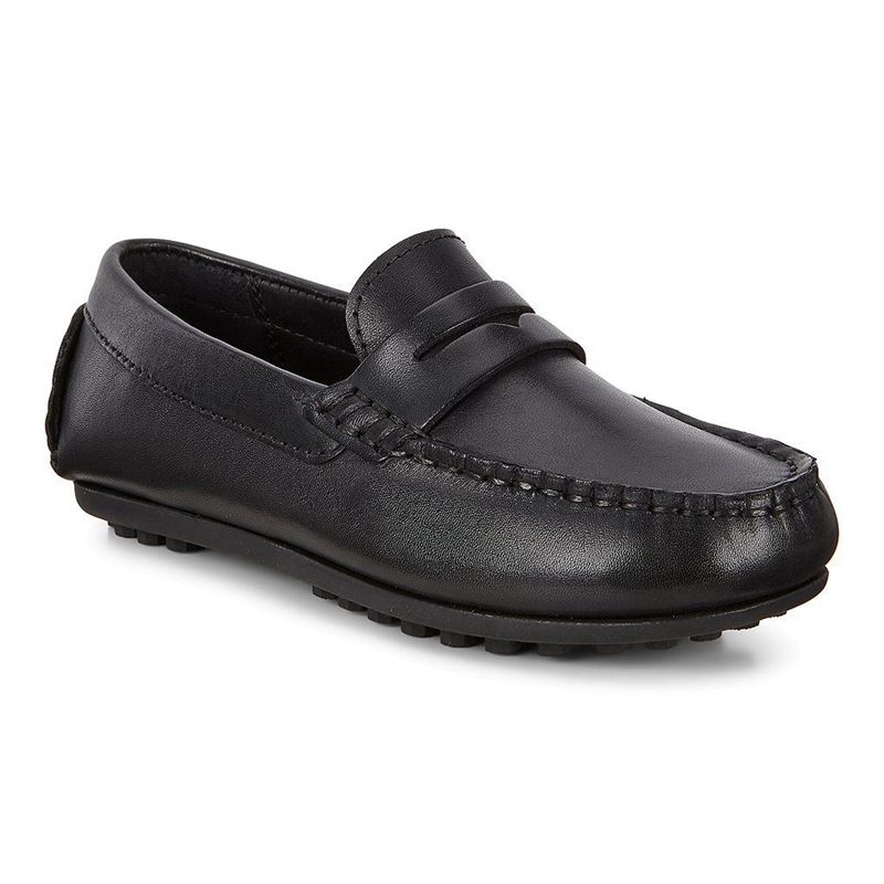 Kids Ecco Hybrid Moc - Slip-Ons Black - India LVCDSZ508